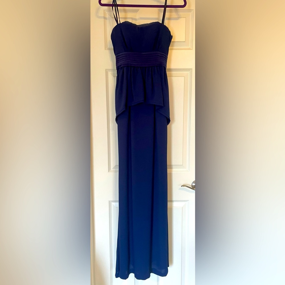 BCBGMAXAZRIA Strapless Peplum Gown size 04